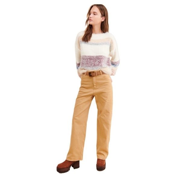 Lumiere Gentle Fawn Cozy Ivory Multicolor Striped Hilda Sweater Size Large - Picture 2 of 12